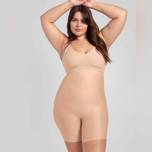 NWT HoneyLove No-Show High-Waist Short in Sand Size 3X - Picture 1 of 9
